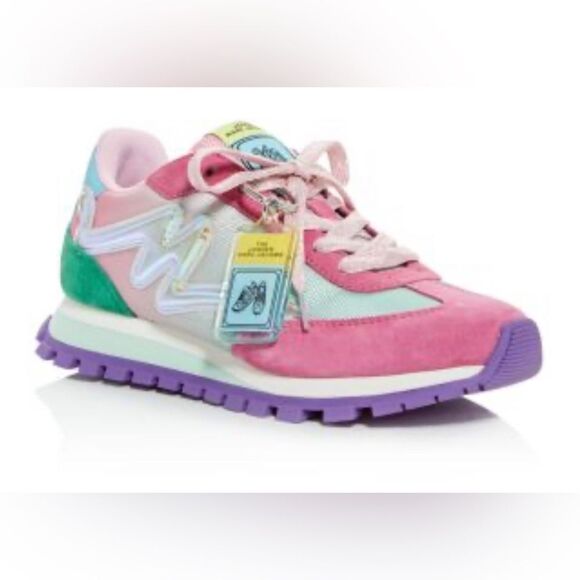 Marc Jacobs The Jogger Colorful Pink and Purple Sneakers! NWOT!Perfect condition - Picture 1 of 15